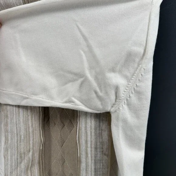 Pronto Uomo Sweater Adult L Creme Brown Textured Knit Casual Sweatshirt Grandpa - Picture 9 of 9